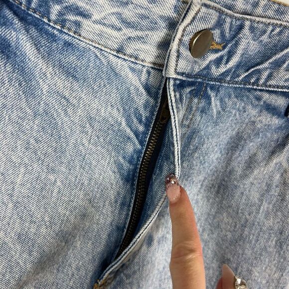 H&M Wide Leg Baggy tapered ultra high waisted Jeans Light Wash denim women’s 4 - Picture 7 of 10